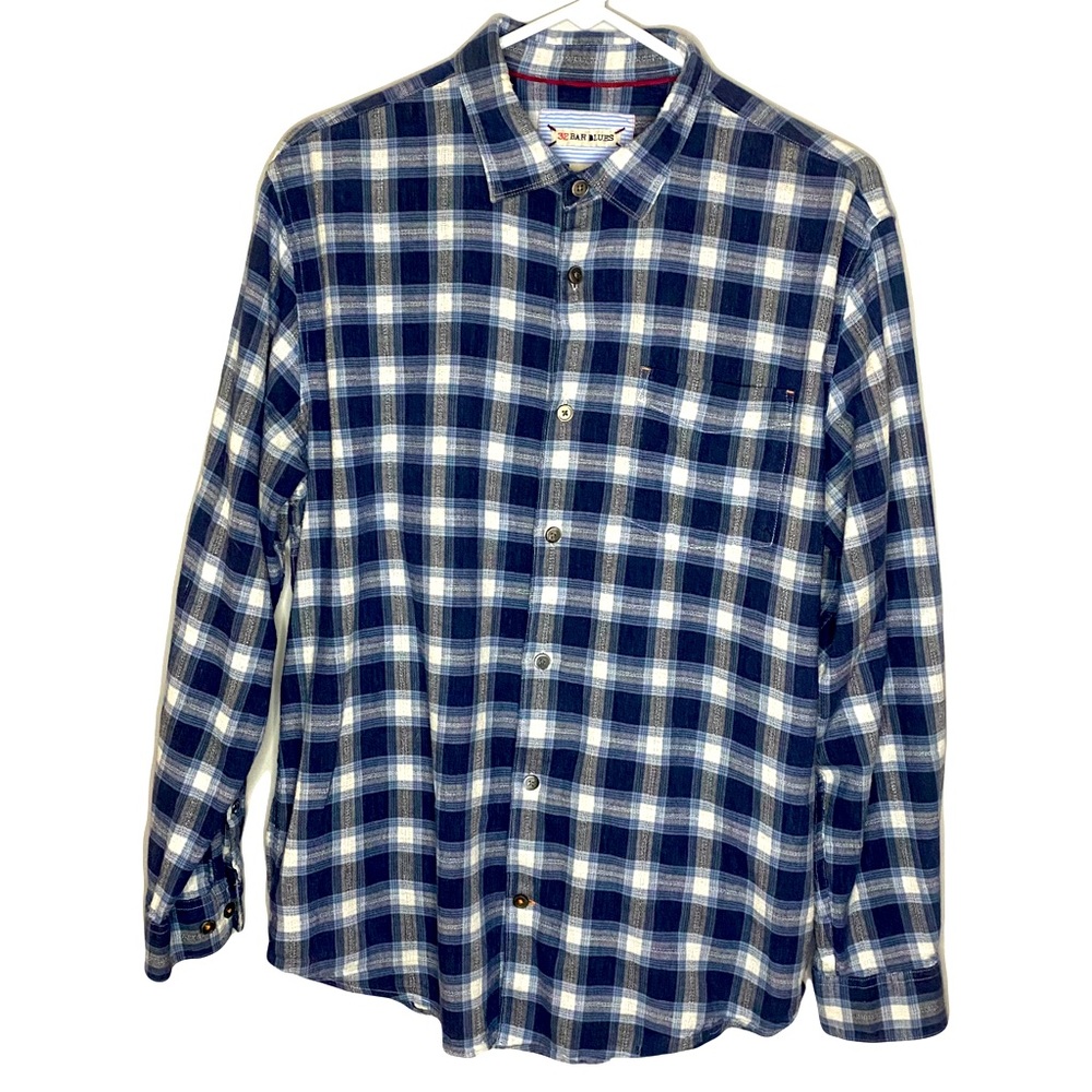 32 Bar Blues Button Down Men’s Large Plaid Shirt